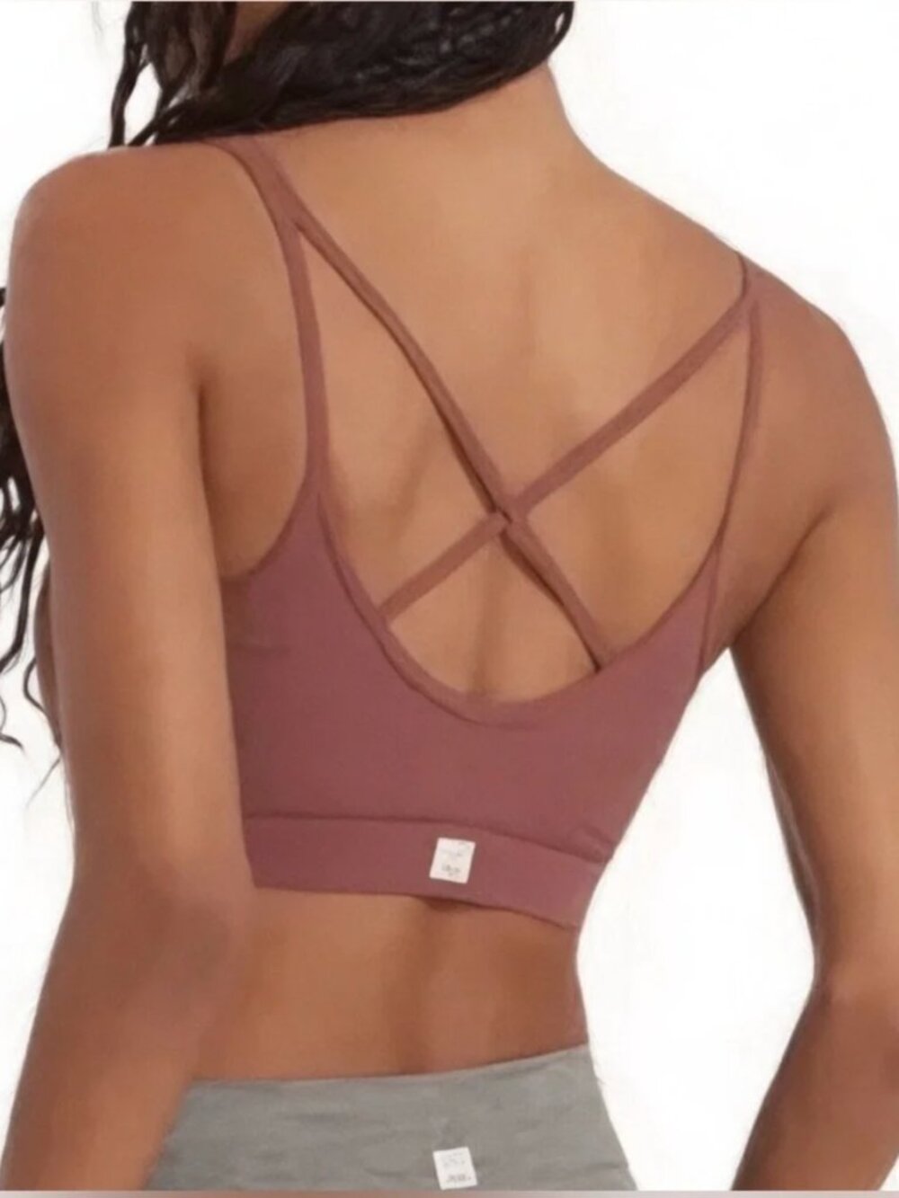 Vuori Mindset Sports Bra Cedar Mauve Strappy Workout Yoga Pilates Running XL